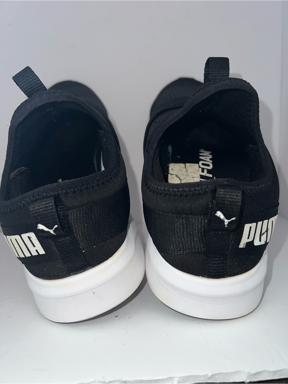 PUMA Women’s Black Slip-On Sneakers Size US 8.5 EU 39 SoftFoam+ Comfort Shoes - Picture 4 of 9